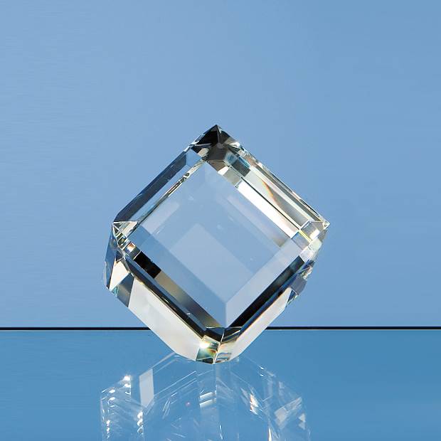 Optical Crystal Bevel Edged Cube